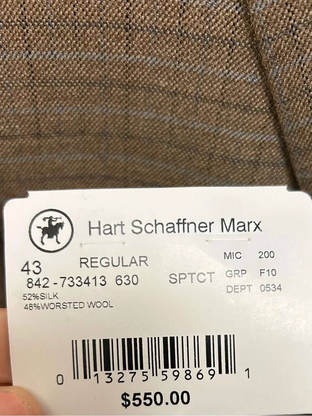 Hart Schaffner Marx smart front notch